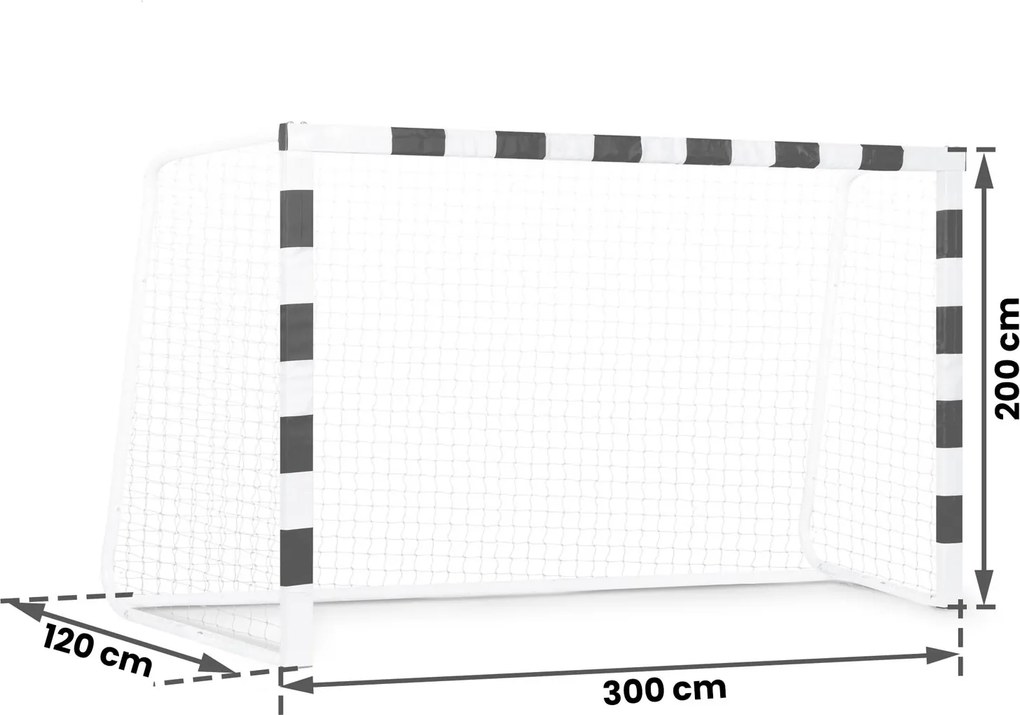 Neo-Sport Futbalová bránka 300 x 200 x 120 cm NS-465 čierna a biela