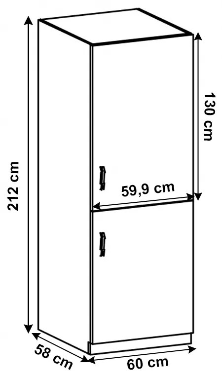 Kuchynská skrinka na vstavanú chladničku D60ZLP Sillina (sosna andersen). Vlastná spoľahlivá doprava až k Vám domov. 1015041