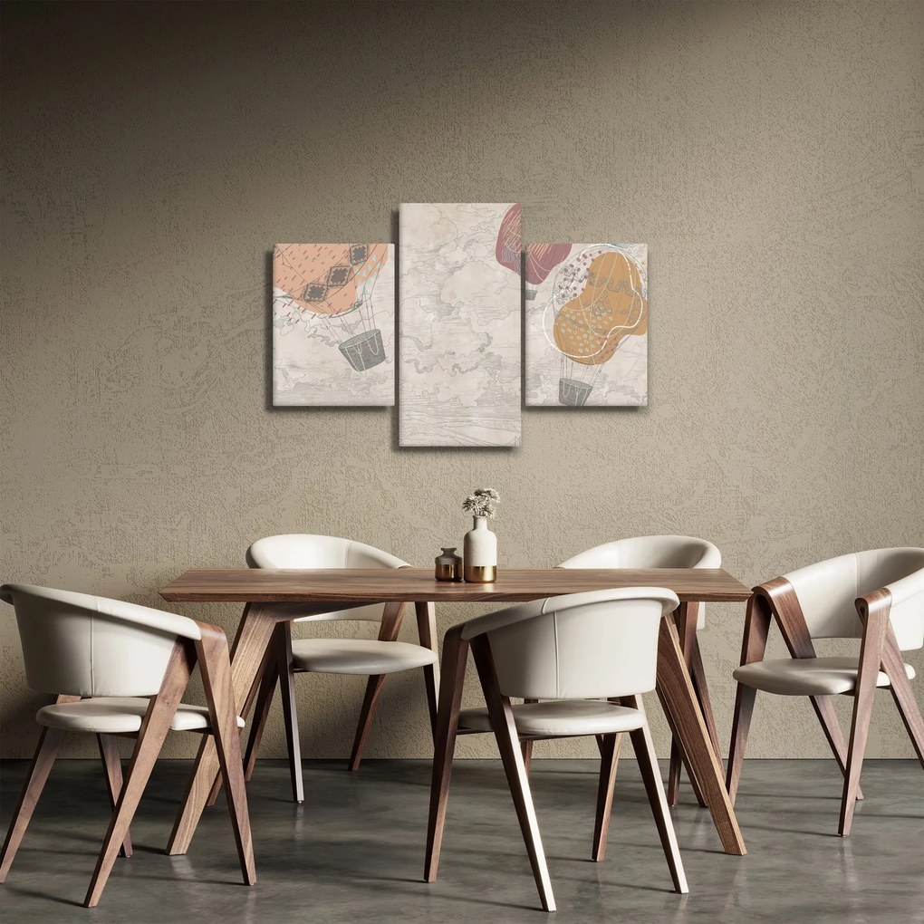 Obraz - Balóny nad mestom, teplé tóny (90x60 cm)