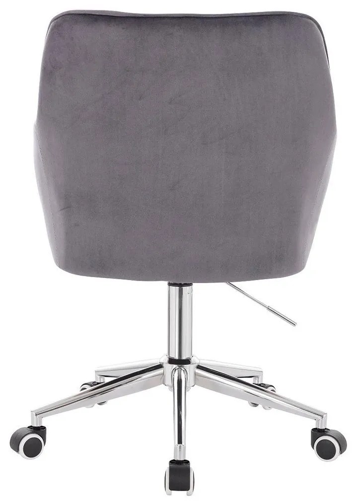 LuxuryForm DESIGN Kreslo AMALFI VELUR na striebornej podstave s kolieskami - tmavosivé