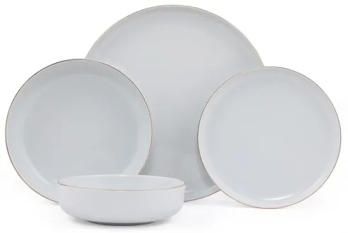 Jedálna súprava 24 ks biela/zlatá/porcelán