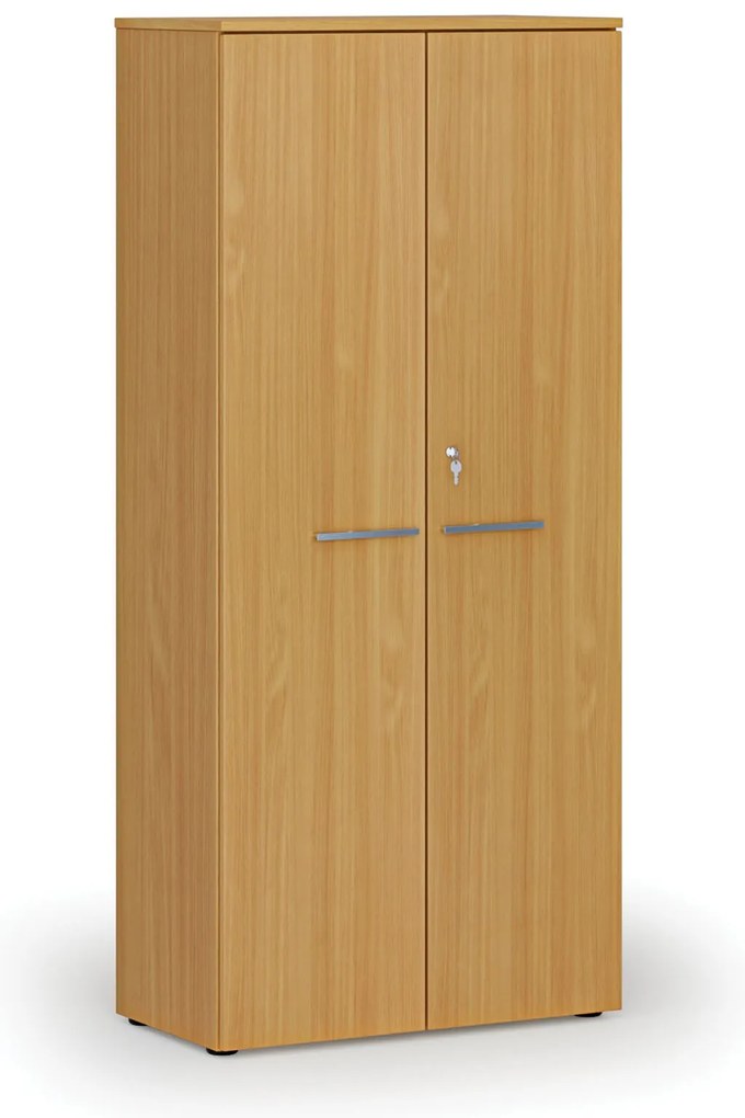 Kancelárska skriňa s dverami PRIMO WOOD, 800 x 420 x 1781 mm, buk