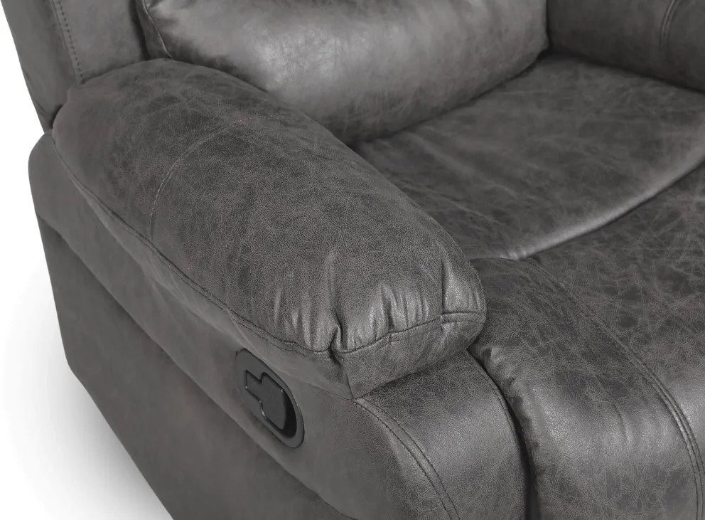 Relaxačné polohovacie TV kreslo HAVEN — látka, sivá, nosnosť 130 kg