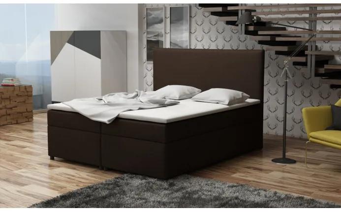 Boxspringová posteľ 140x200 s nožičkami 5 cm MIRKA - hnedá