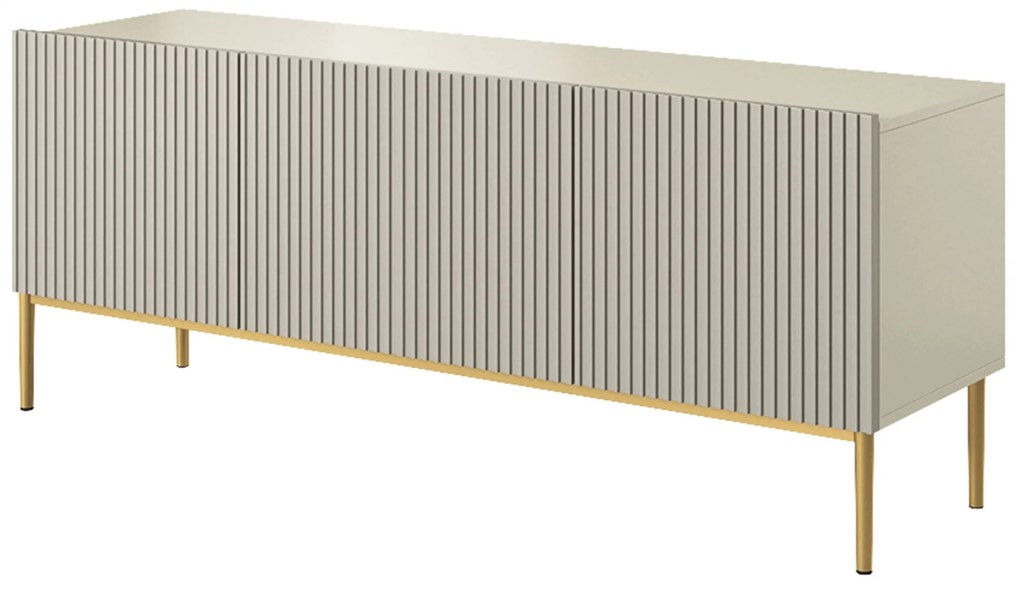 TV stolík Nicole 150 cm - kašmírová / zlaté nožičky