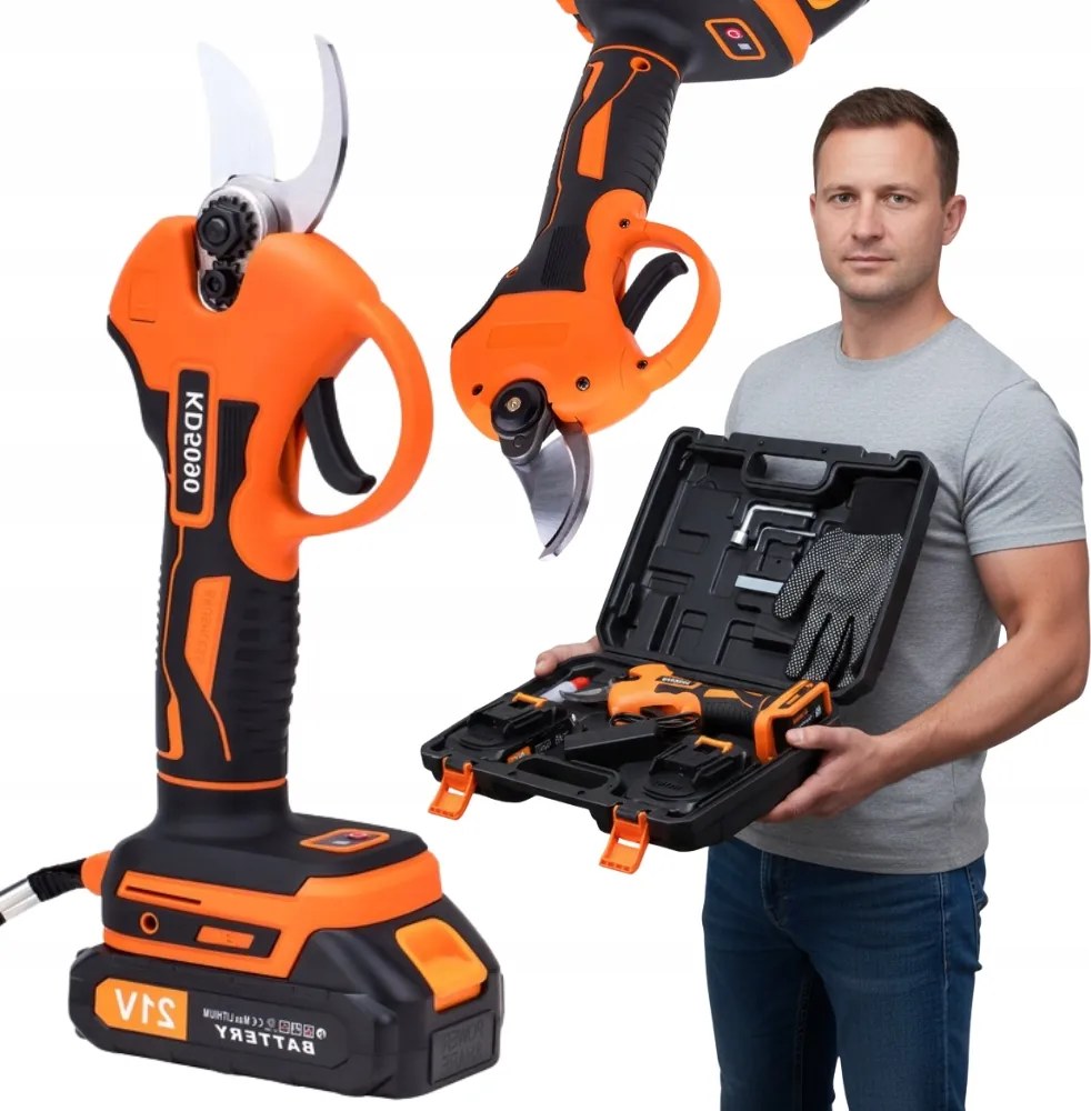 Silný záhradné akumulátorové nožnice Sada nožníc na strihanie konárov 2x Batéria 21V