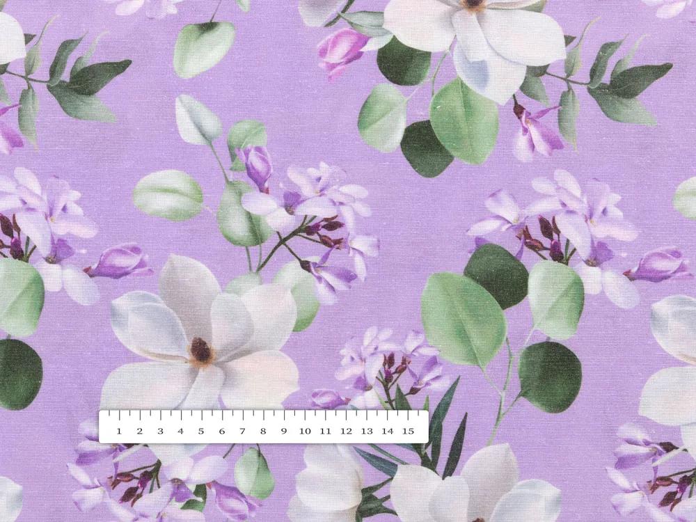 Biante Dekoračná obliečka na vankúš PML-044 Kvety magnólie na fialovom 35 x 45 cm