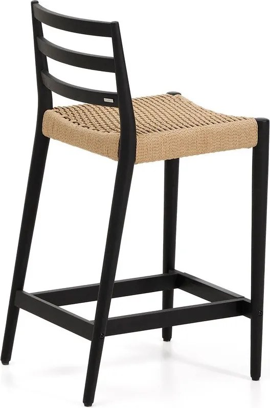 Čierna/v prírodnej farbe barová stolička z dubového dreva (výška sedadla 65 cm) Analy – Kave Home
