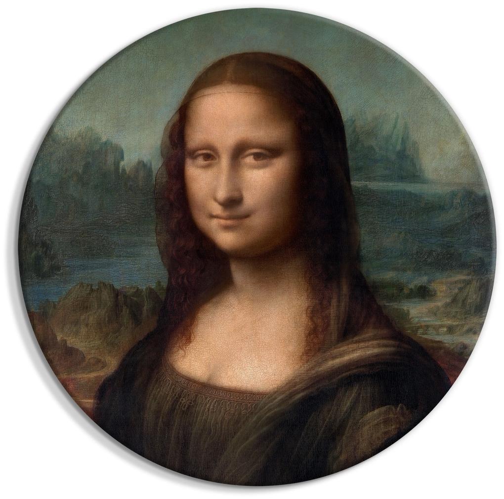 Artgeist Okrúhlý obraz - Leonardo Da Vinci - Gioconda - Painted Portrait of the Mona Lisa Veľkosť: 40x40