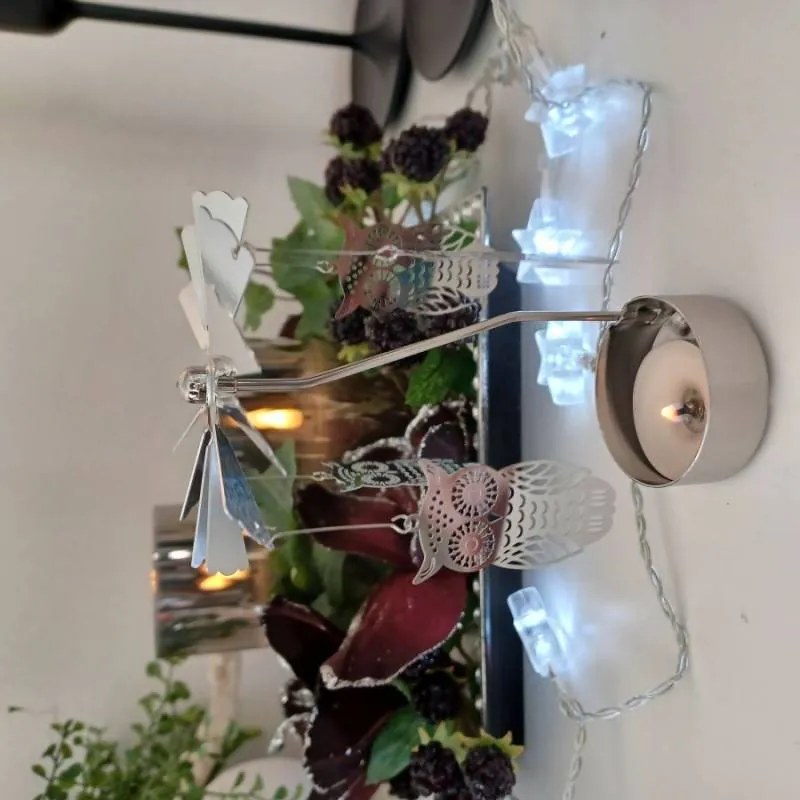 DECOLED Andělské zvonění, 8 x 13 cm, sovy, stříbrné