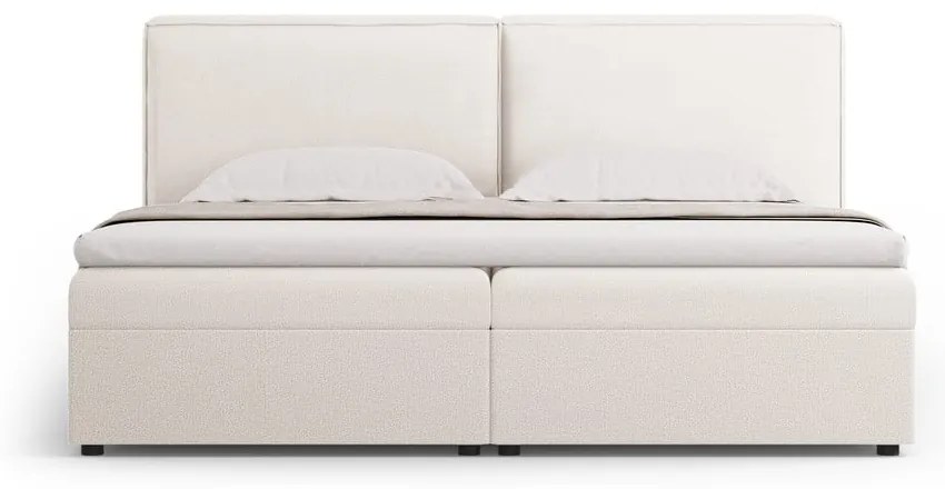 Krémová boxspring posteľ s úložným priestorom 140x200 cm Arendal – Cosmopolitan Design