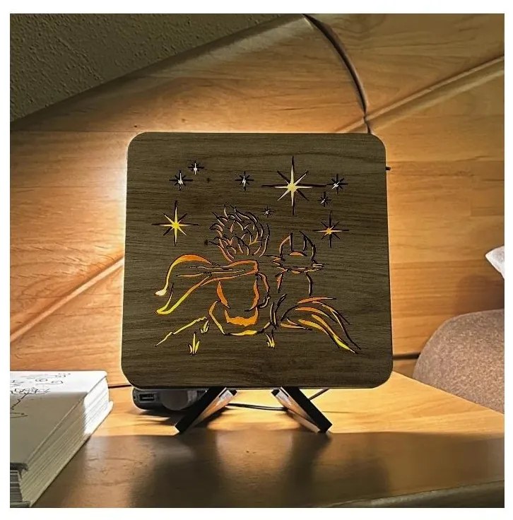 Li-Go 5788/DUB2 - LED stolná dekorácia LED/12W/230V 19x19 cm dub/Malý princ