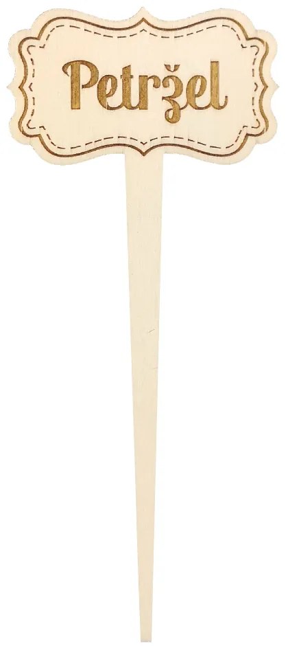 AMADEA Drevený zápich - ceduľka na bylinky Petržlen, výška 20 cm, český výrobok