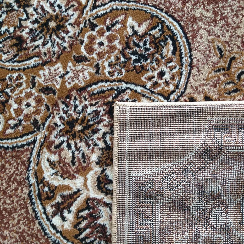 DY Hnedý koberec s kvetinovým vzorom Alfa 09 Rozmer: 300x500 cm