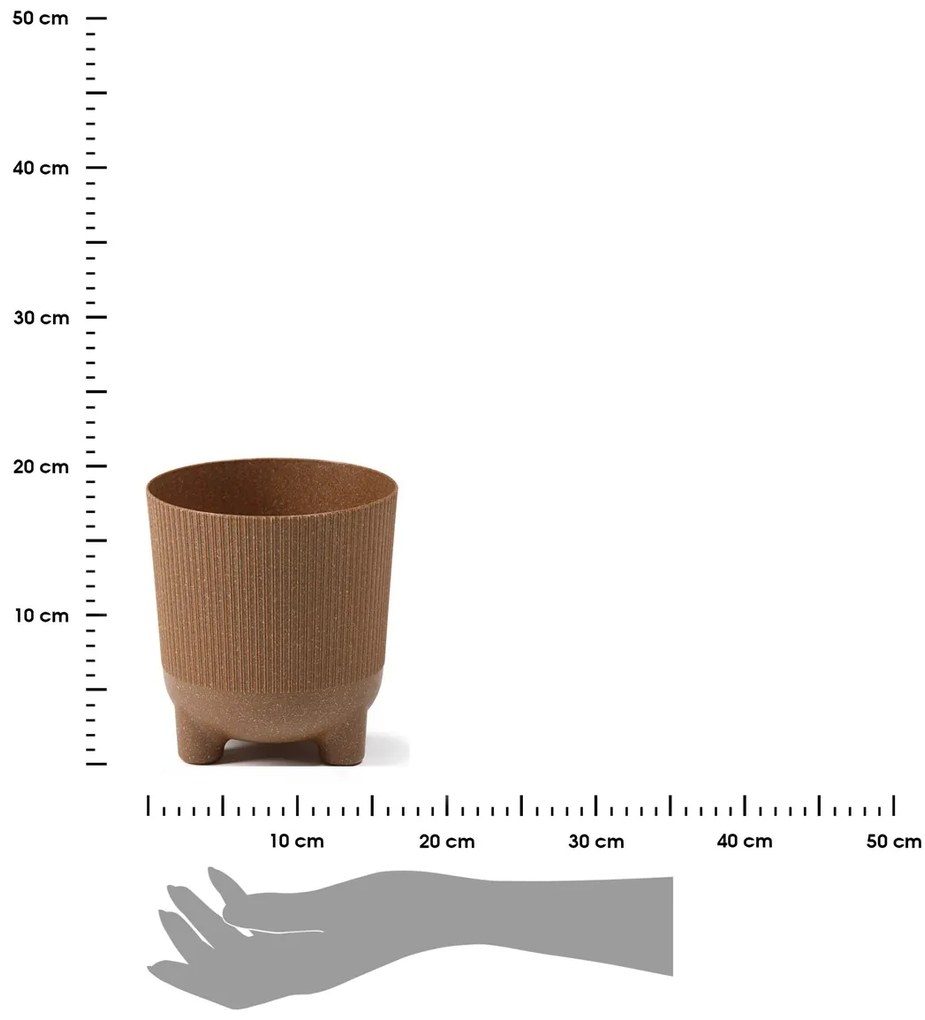 PLASTOVÝ KVETINÁČ HARMONY ECO 18X16 CM HNEDÁ