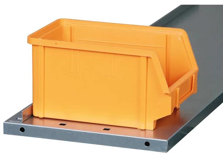 Regál s plastovými boxmi BASIC so zadnou stenou - 1800 x 400 x 920 mm, 24xA,24xB,12xC