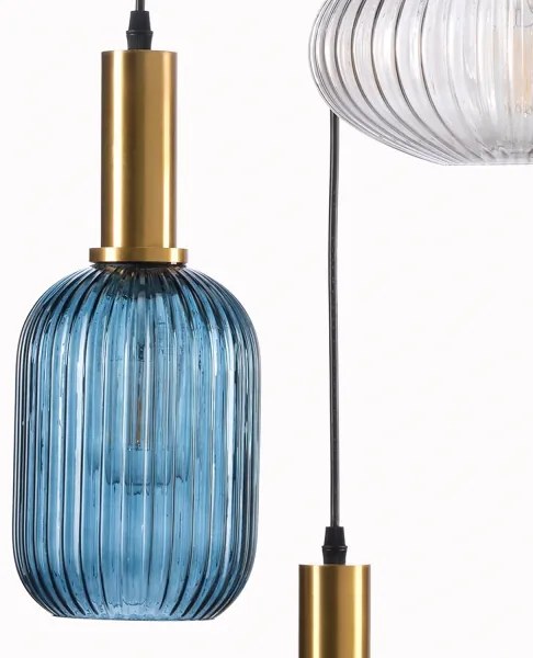 ONLI - Luster na lanku DOROTY 1xE27/22W/230V modrá/zlatá