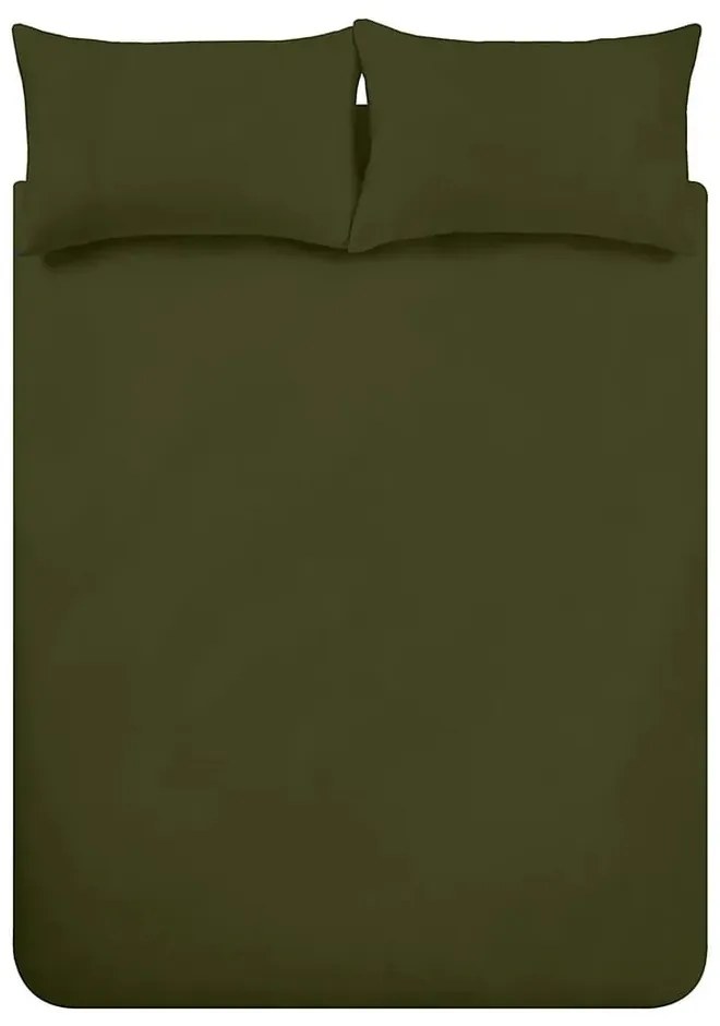 Kaki flanelové obliečky na dvojlôžko 200x200 cm Brushed – Catherine Lansfield