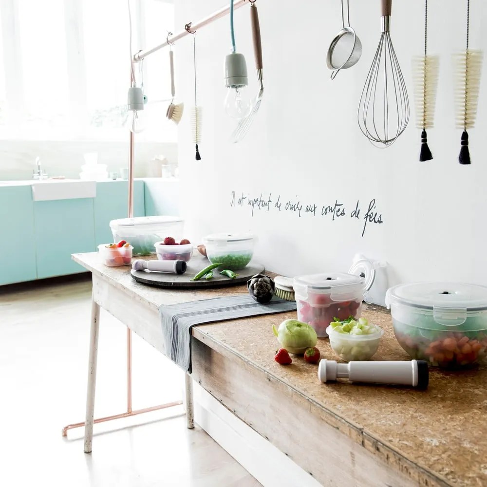 Súprava 4 škatuliek na potraviny a vákuové pumpy Compactor Food Saver