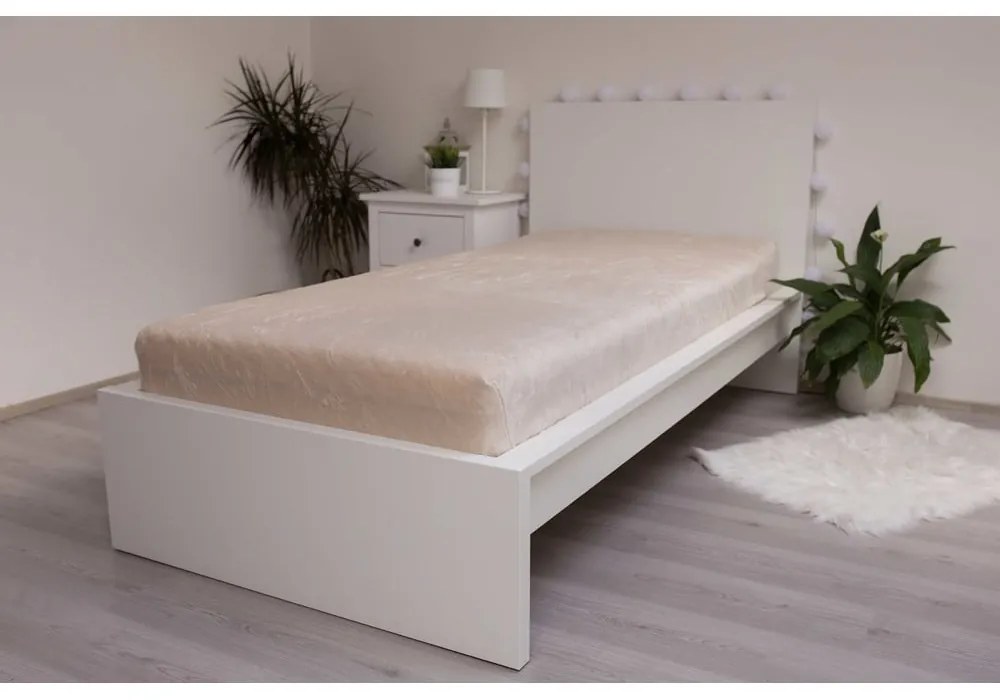 Krémovobiela napínacia plachta z mikroflanelu 180x200 cm Basic – Jerry Fabrics