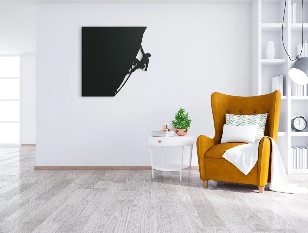 drevko Drevená nálepka Horolezec Rozmer obrazu: 33 x 32,5 cm, Farba dekorácie: Čierna