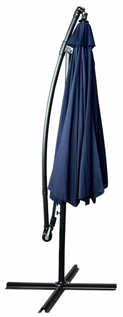 Záhradný slnečník ASTER s bočnou nohou 300 cm tmavomodrý