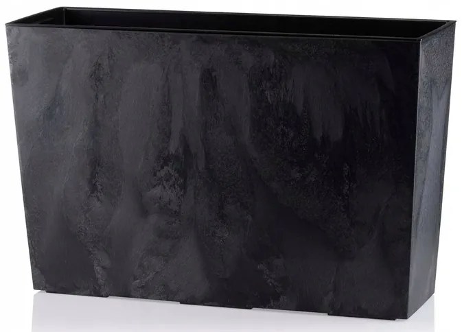 Truhlík s vkladom Bloom čierny betón