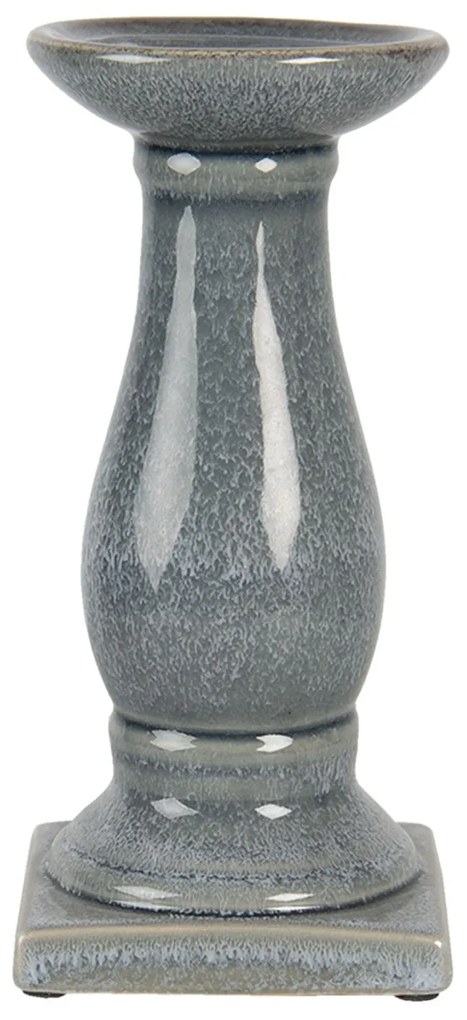 Šedo modrý mramorovaný svietnik - Ø 12 * 25 cm