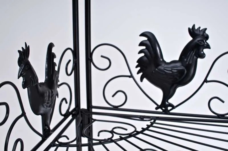 Kovová polica regál Mare - Čierna