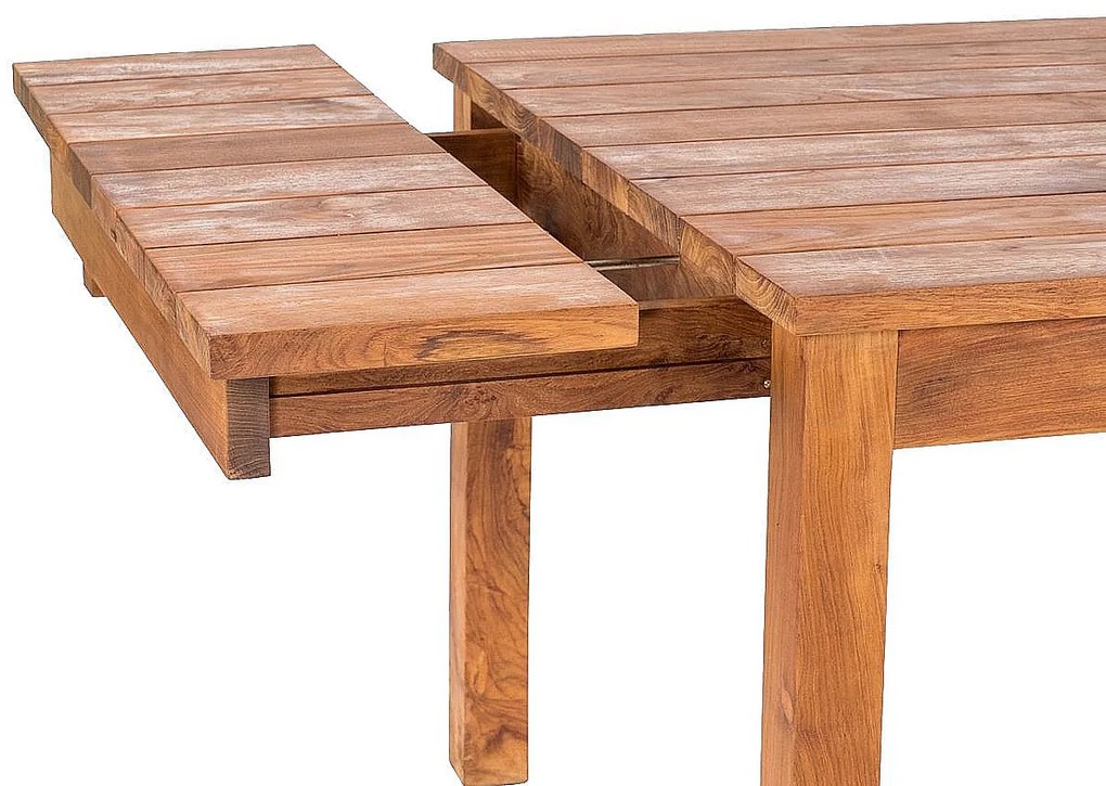 DEOKORK Teakový stôl GIOVANNI 120 - 210 × 75 - 100 cm 120 × 90 cm