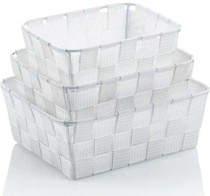 Kela 3-dielna sada úložných košíkov Alvaro, biela