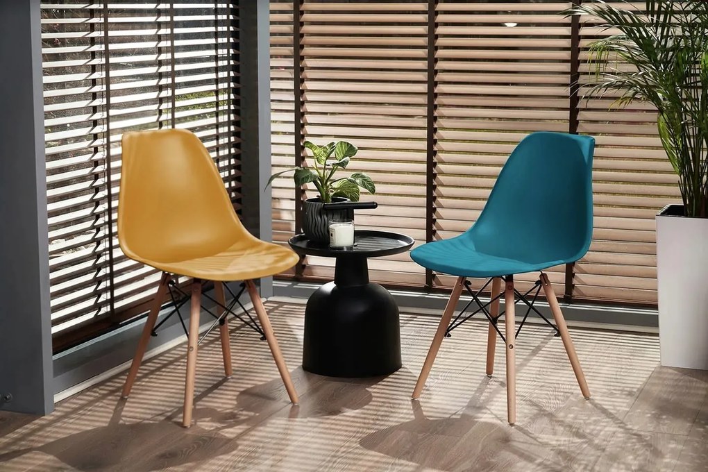 Dekorstudio Dizajnová jedálenská stolička v škandinávskom štýle - horčicová