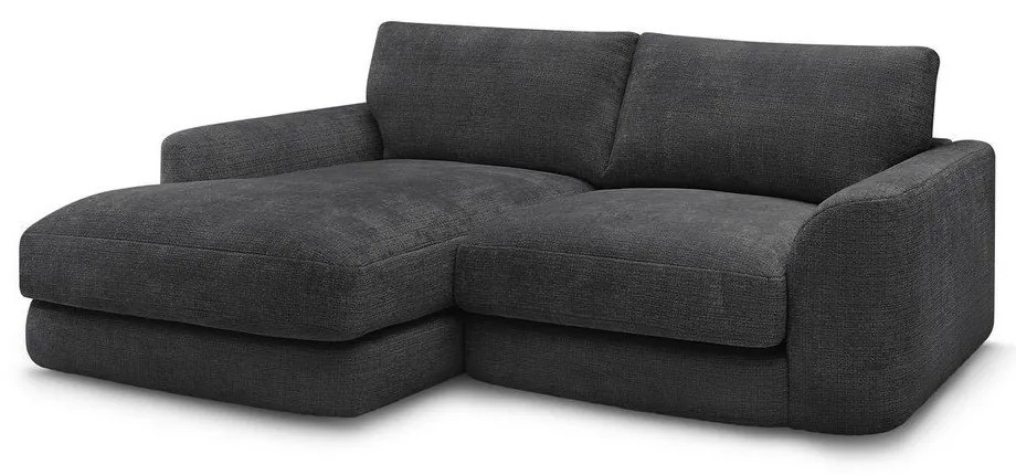 Čierna ženilková rohová pohovka (ľavý roh/s leňoškou) Leonore – Bobochic Paris