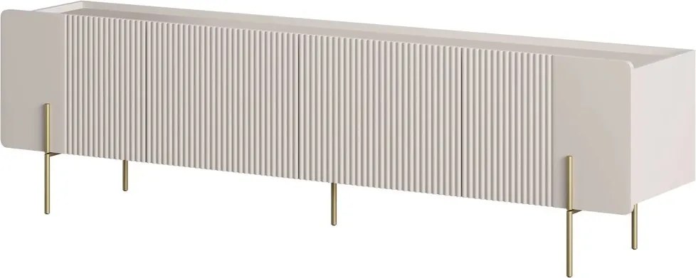 TV stolík Malmi 200 cm - kašmírová / zlatá