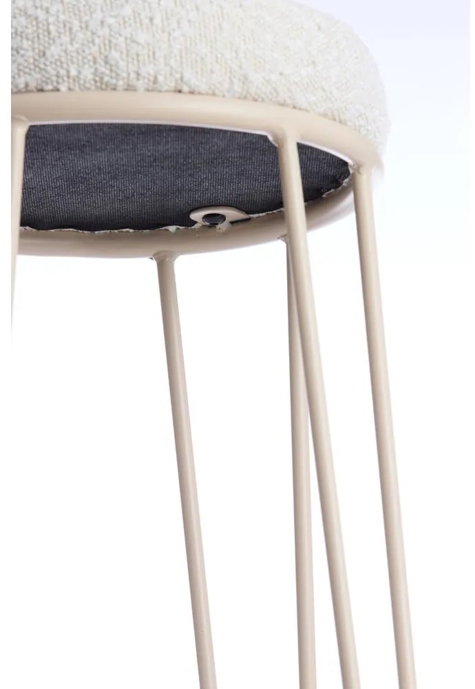 Krémovobiela čalúnená barová stolička (výška sedadla 73 cm) Alice – Light &amp; Living