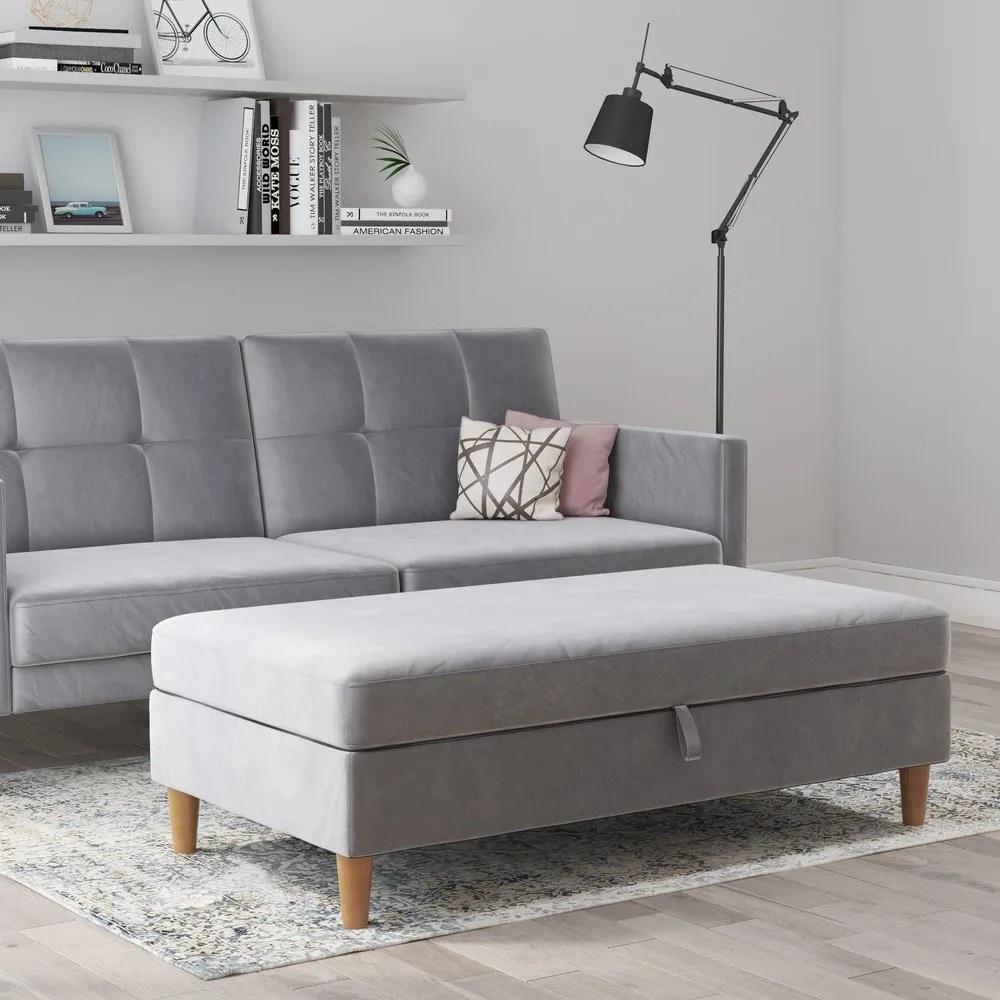 Svetlosivá zamatová podnožka Lilly – Støraa