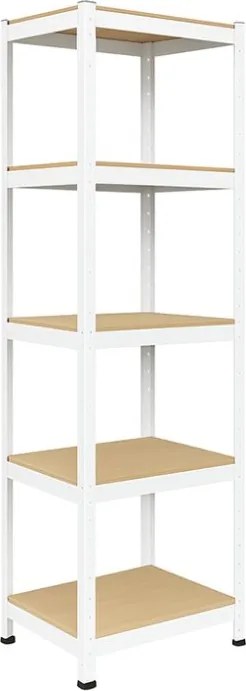 Akcia 10x Regál 180x40x40 cm lakovaný 5-policový, nosnosť 875 kg - biely