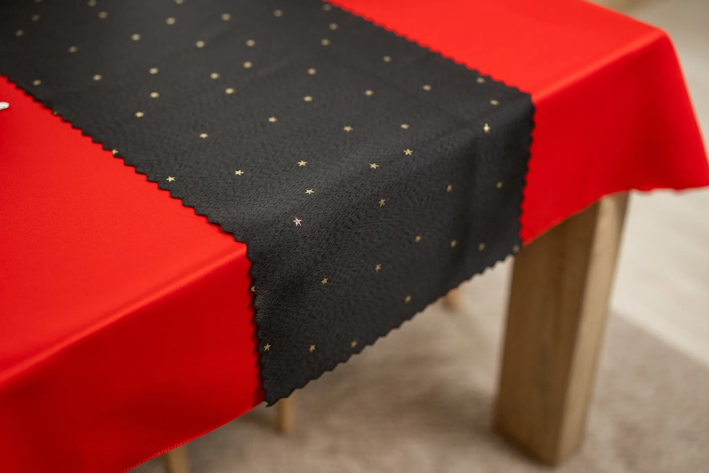 Dekorstudio Luxusný Vianočný behúň na stôl s hviezdami - čierno-zlatý SW27 Rozmer behúňa (šírka x dĺžka): 40x220cm