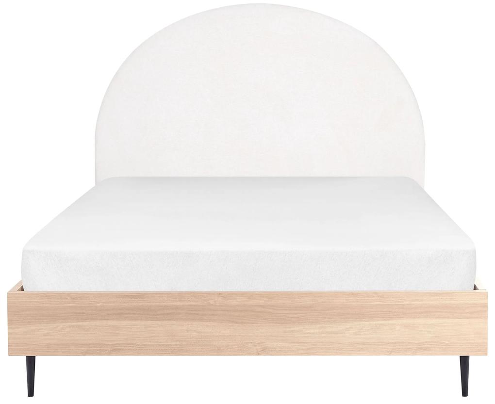 Čalúnená posteľ 140 x 200 cm biela MILLAY Beliani