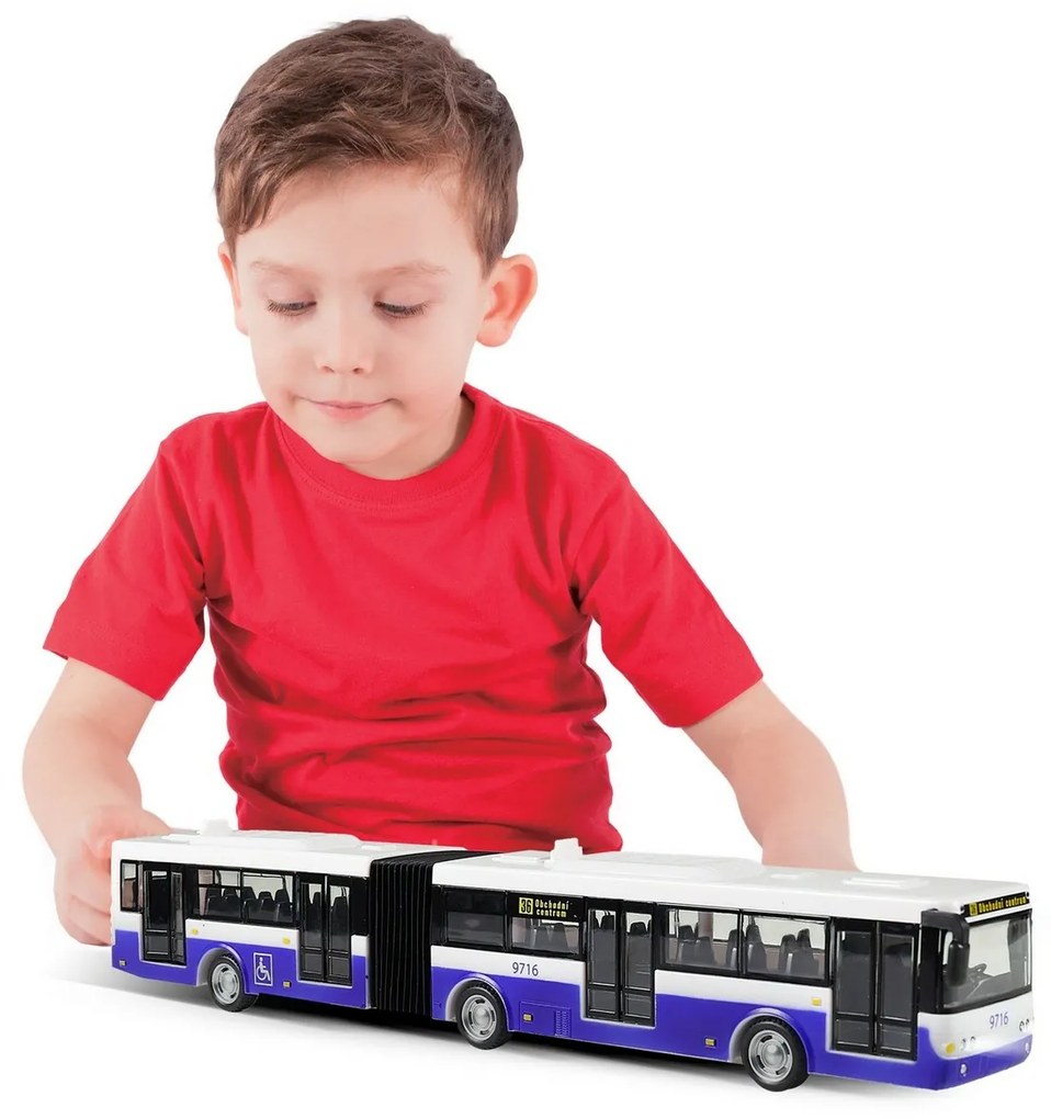 Rappa Kĺbový autobus modrý, 36 cm