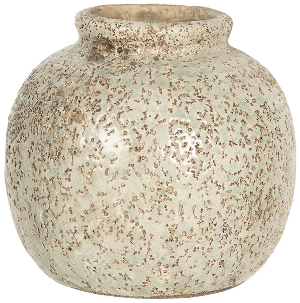 Svetlo hnedá váza s dierkovaným dekorom - Ø 8 * 8 cm
