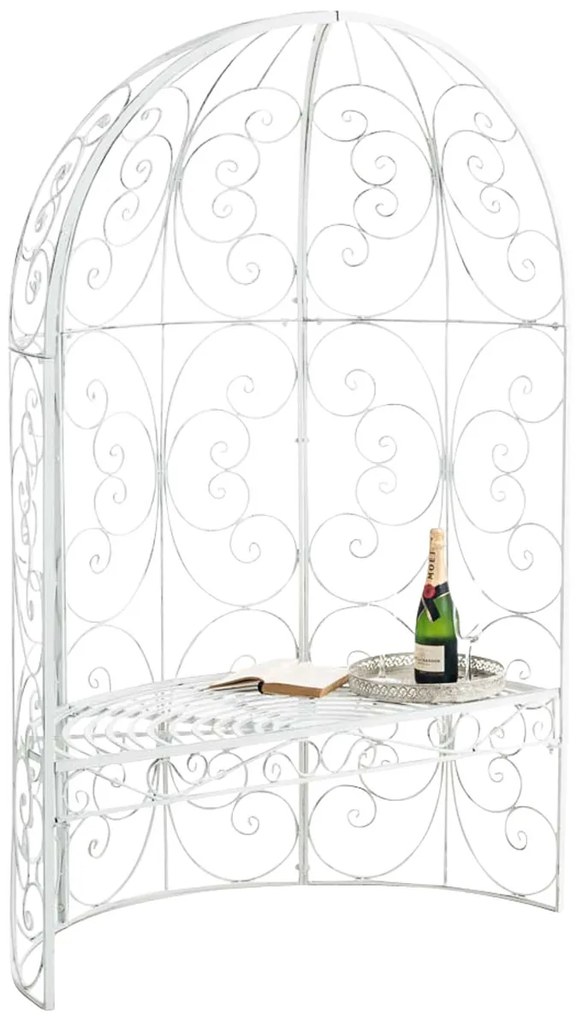 Oblúk na ruže Rosie s lavičkami - Biela antik