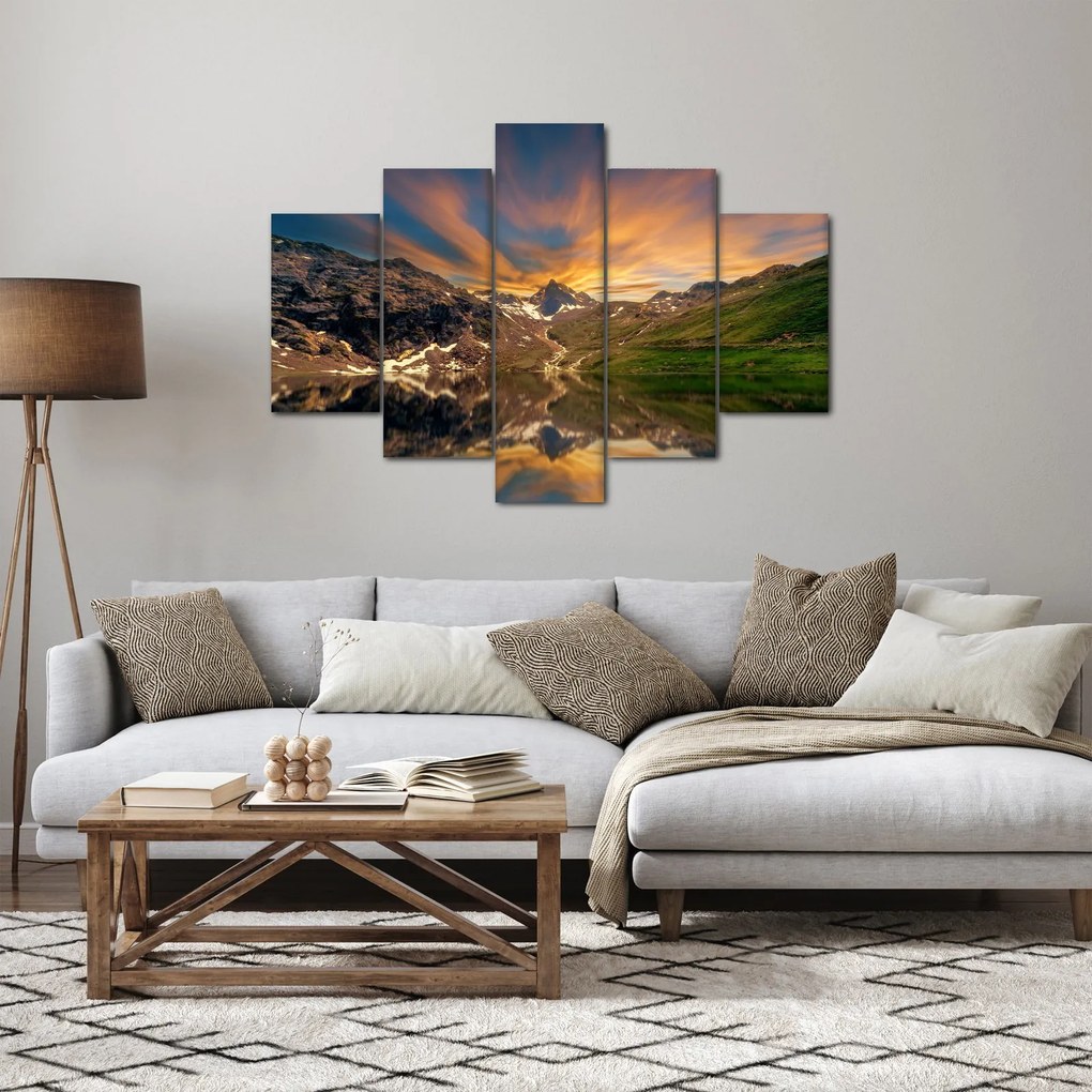 Obraz - Odraz v horskom jazere (150x105 cm)