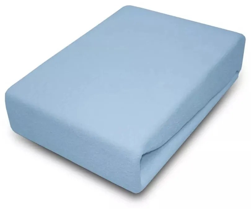 FDM Bavlnené jersey prestieradlo s gumou Orine II svetlo modré, velikost 160x200