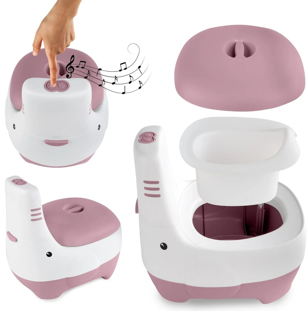 Interaktívny nočník so zvukom splachovania Kidwell FINO Pink