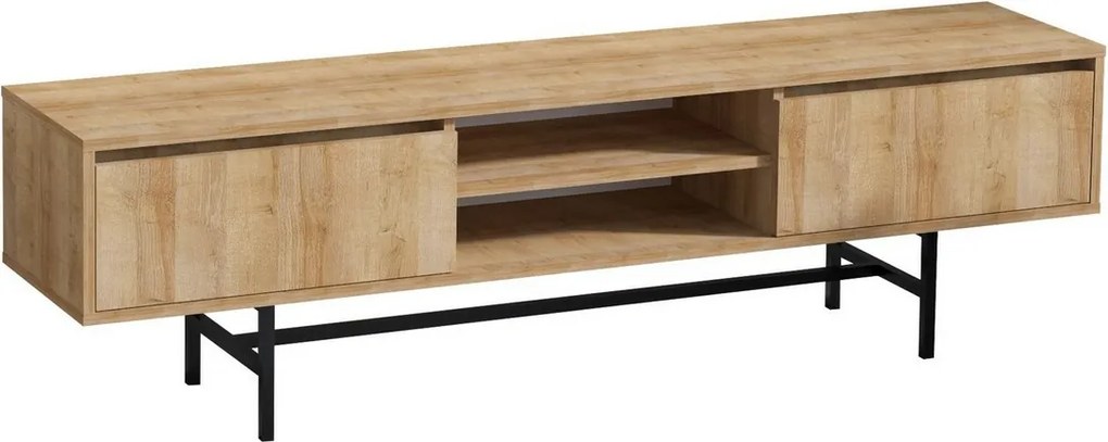 Televízny stolík Matias z dubového dreva a čiernejfarby