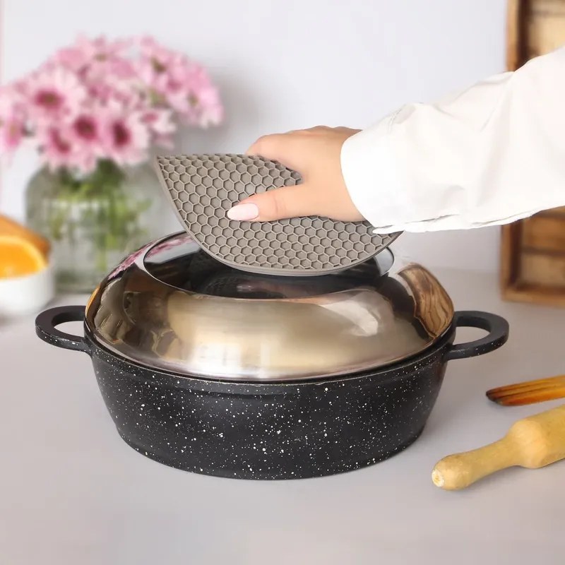 Orion Podložka pod hrniec, silikónová béžová, 18 cm