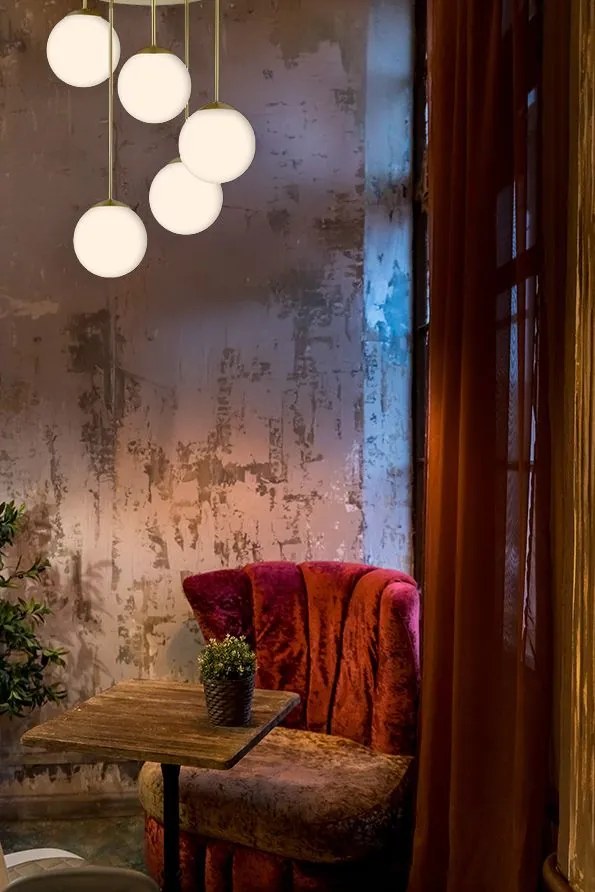 Toolight Toolight, stropné svietidlo 5xE27, APP1818-5CPR, zlatá, OSW-00668