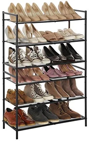 Botník s 3 policami, stohovateľný, čierny, 53x68,5x30cm