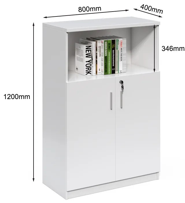 Kancelárska skrinka Houseland Prime Air 01 80 cm biela